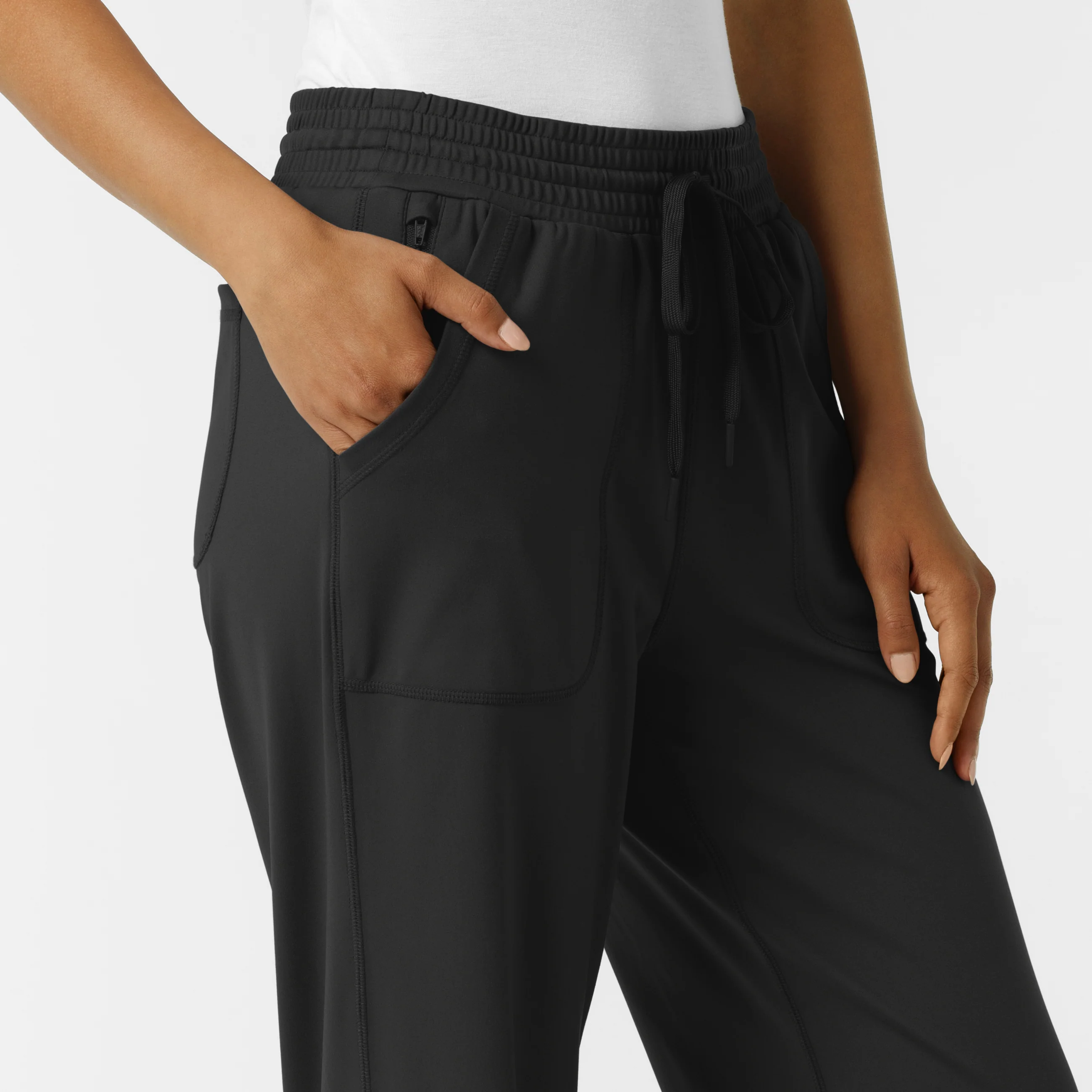 RENEW Knit Women's Wide Leg Scrub Pant - Black - Image 6
