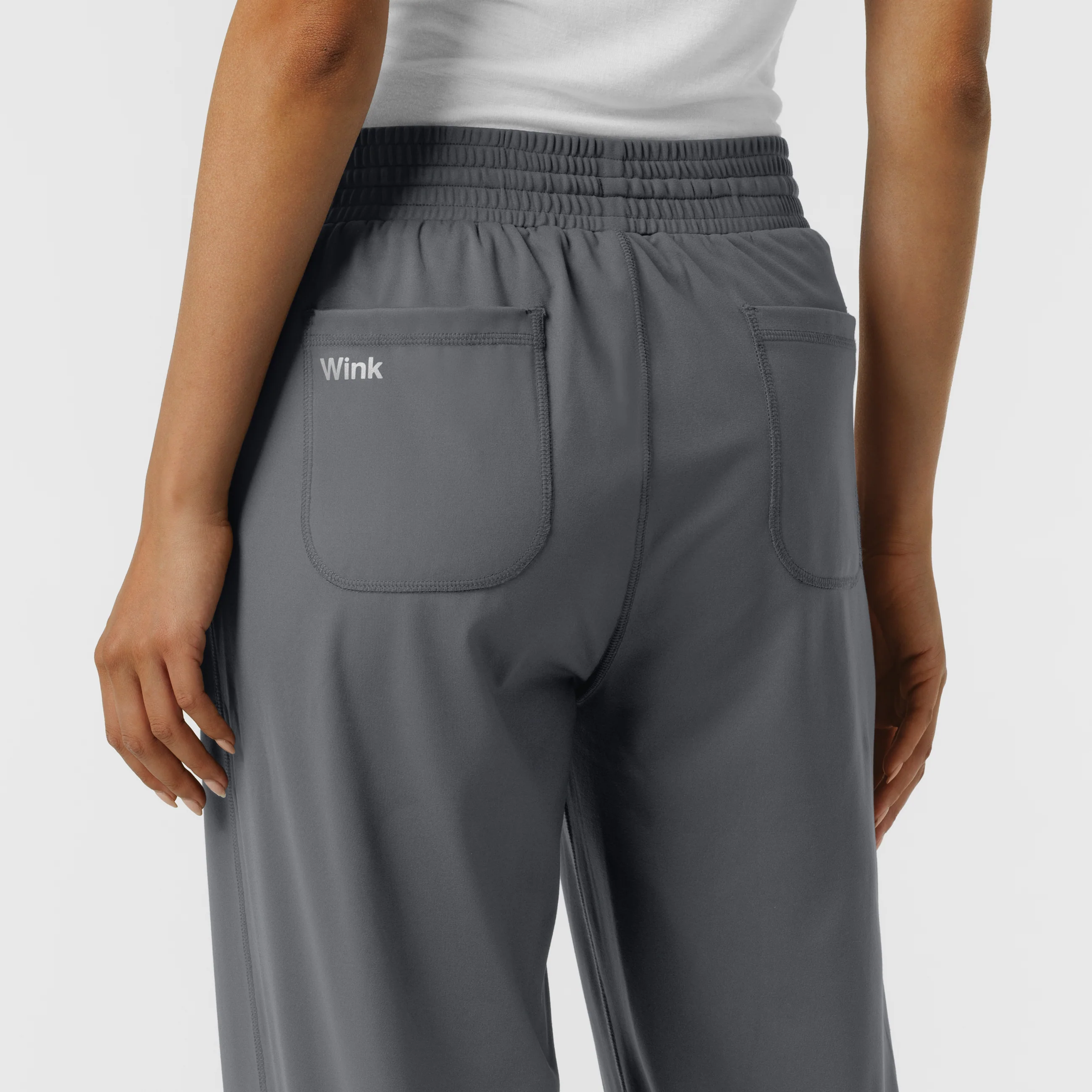 RENEW Knit Women's Wide Leg Scrub Pant - Pewter - Image 9