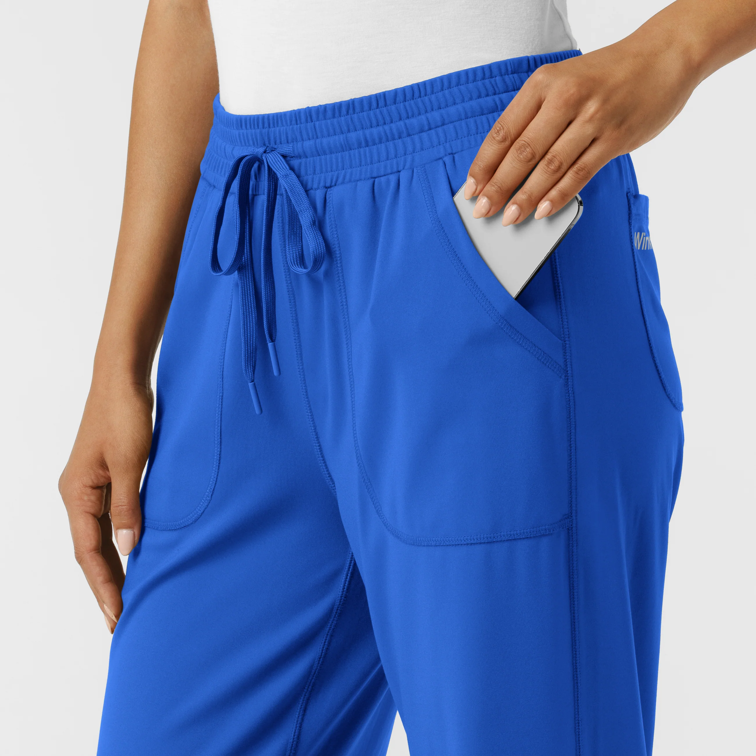 RENEW Knit Women's Wide Leg Scrub Pant - Royal - Image 9