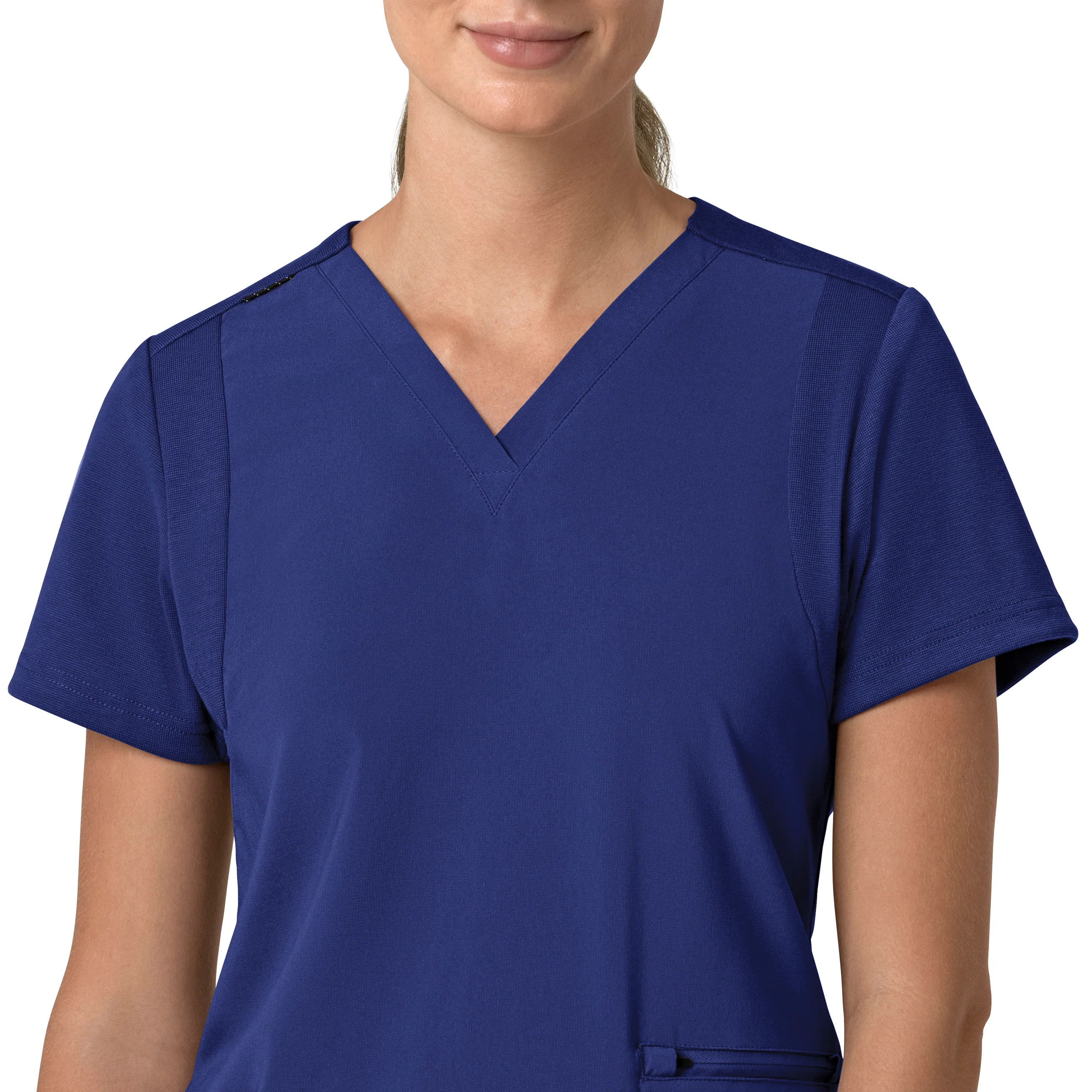 Carhartt Force Cross-Flex Women's Flex Panel V-Neck Scrub Top - Galaxy Blue - Image 5