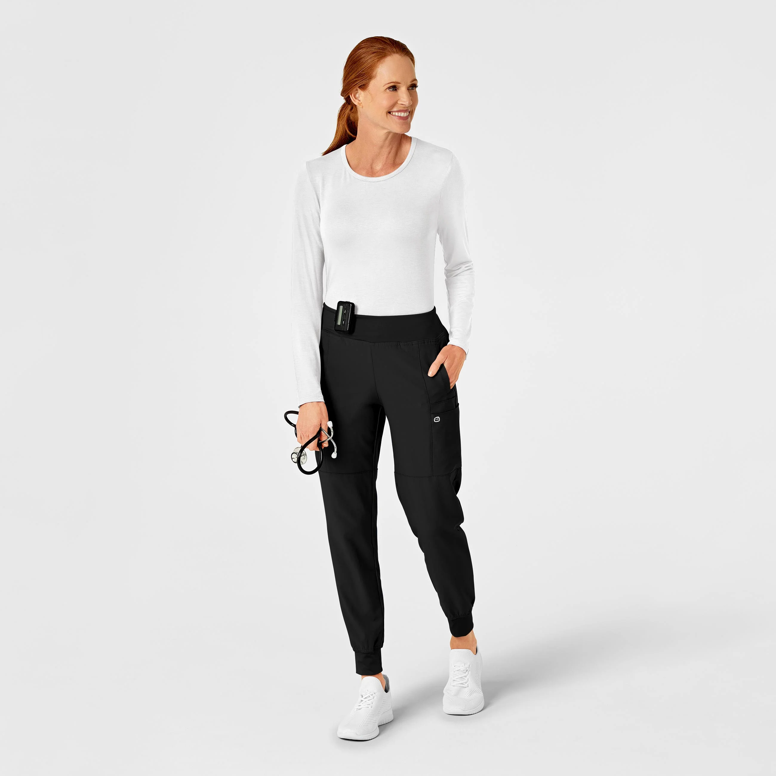 Long Sleeve Silky Tee - White - Image 3