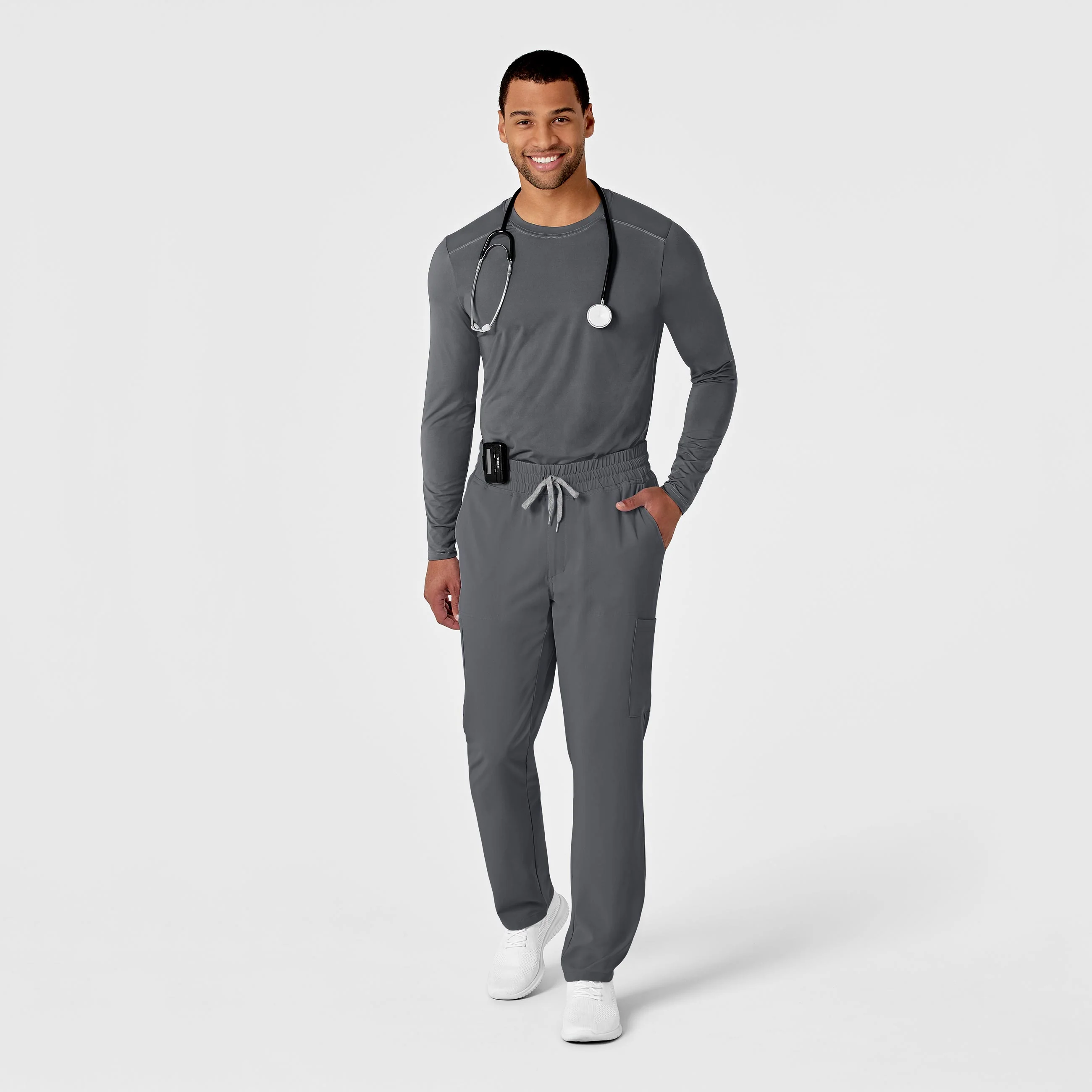 Men's Performance Long Sleeve Tee - Pewter - Image 3