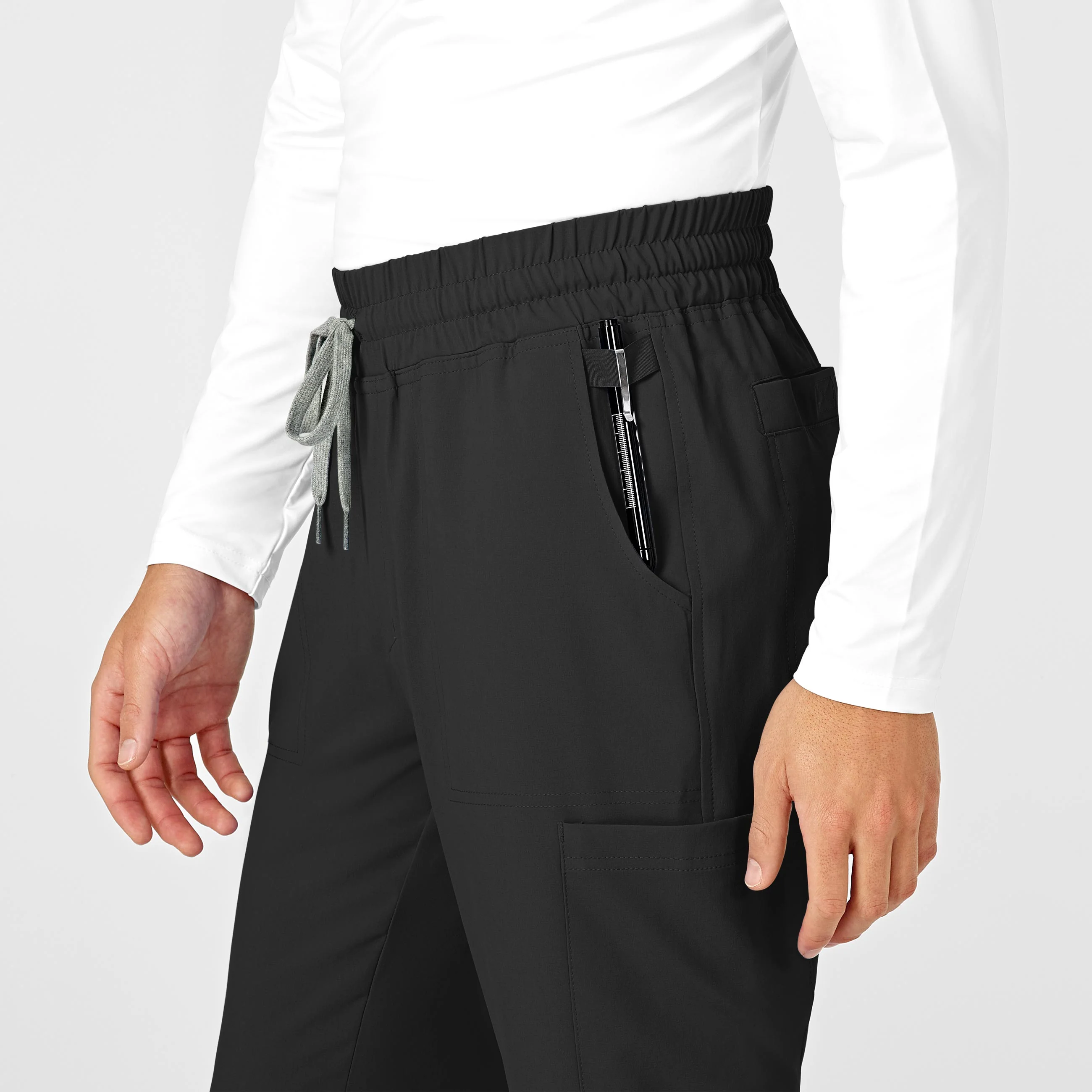 RENEW Mens Straight Slim Scrub Pant - Black - Image 6