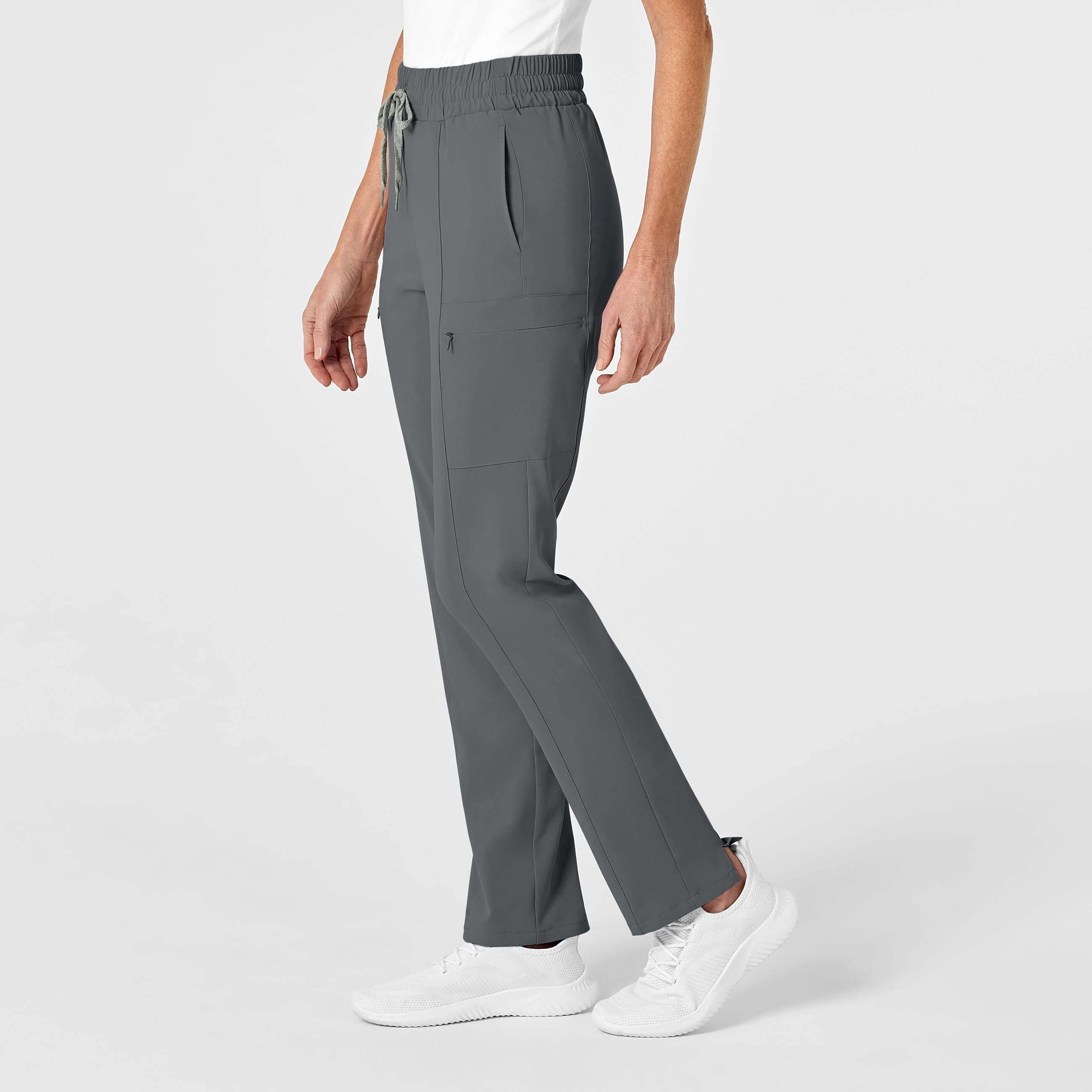 RENEW Women's High Waist Slim Leg Scrub Pant - Pewter - Image 4