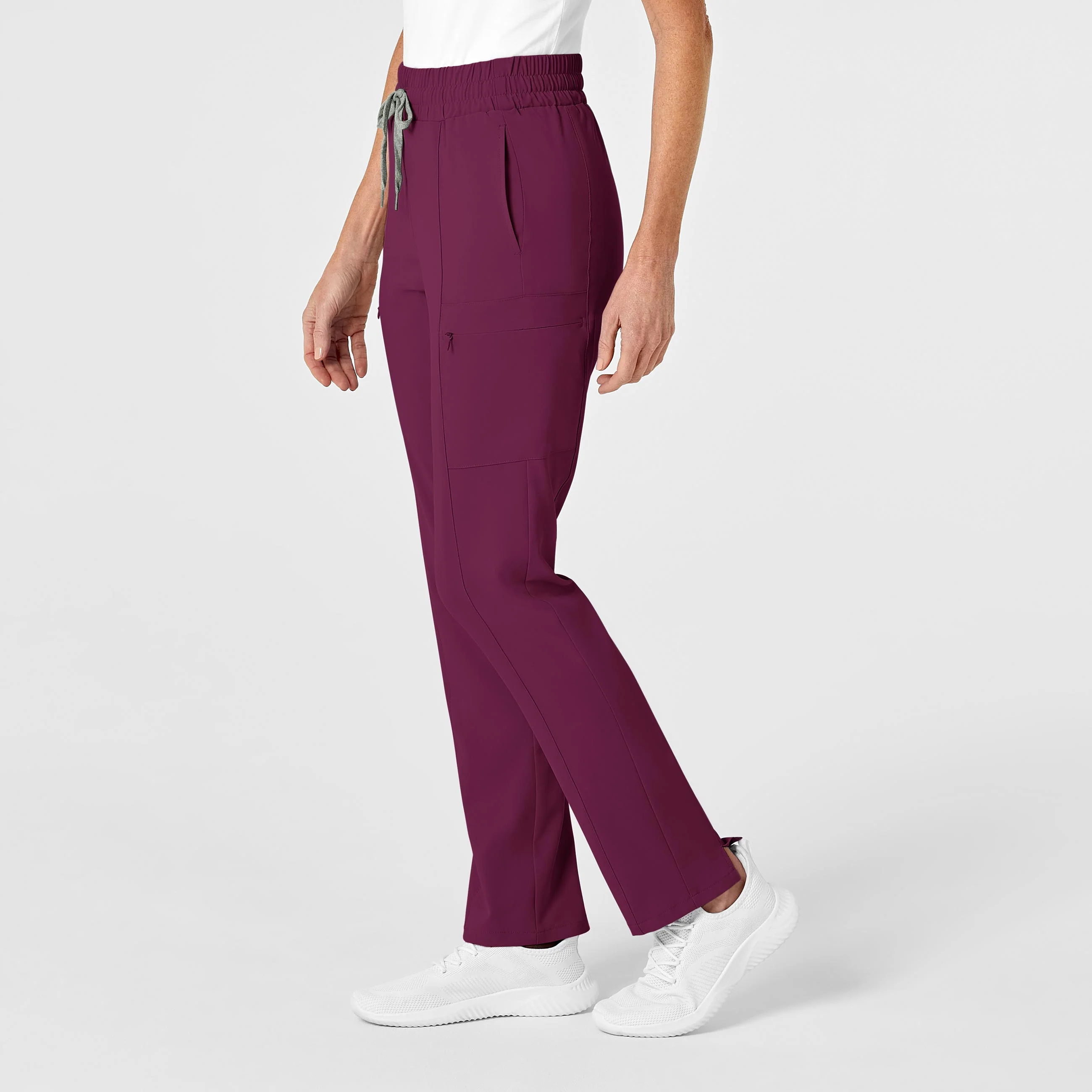 RENEW Women's High Waist Slim Leg Scrub Pant - Wine - Image 4