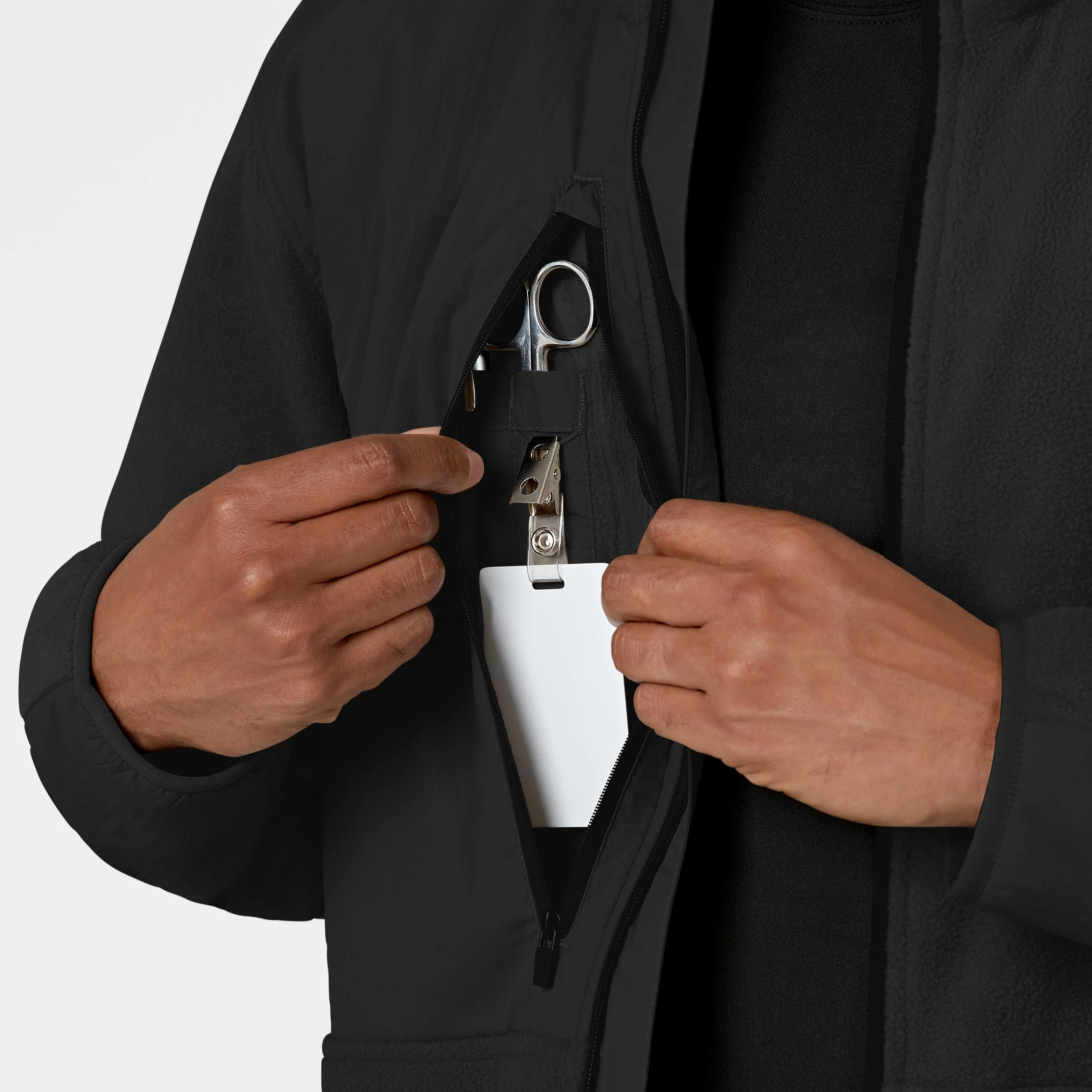 Slate Men's Micro Fleece Zip Jacket - Black - Image 7
