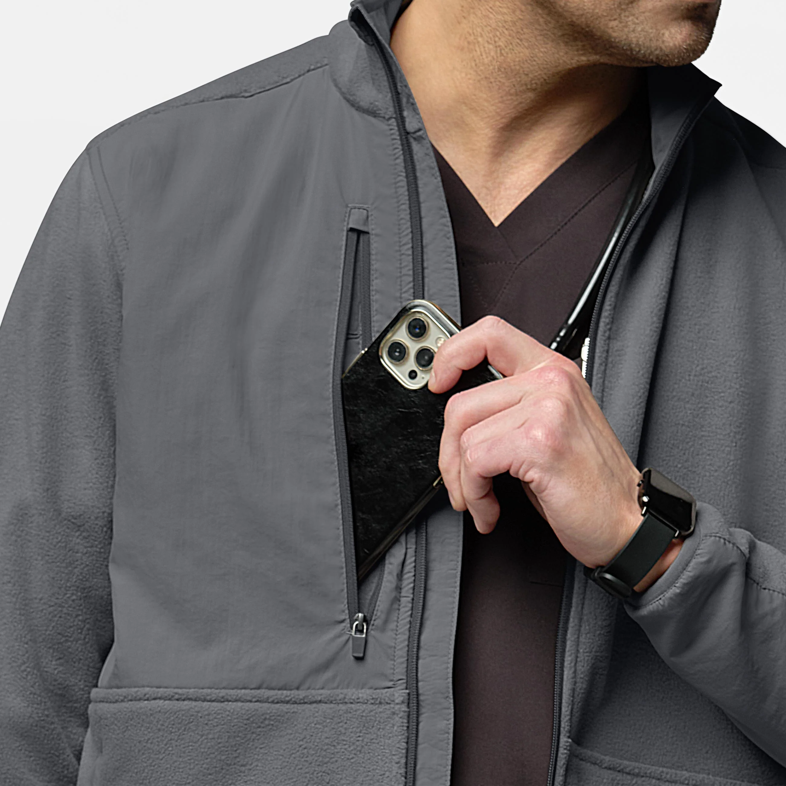 Slate Men's Micro Fleece Zip Jacket - Pewter - Image 8