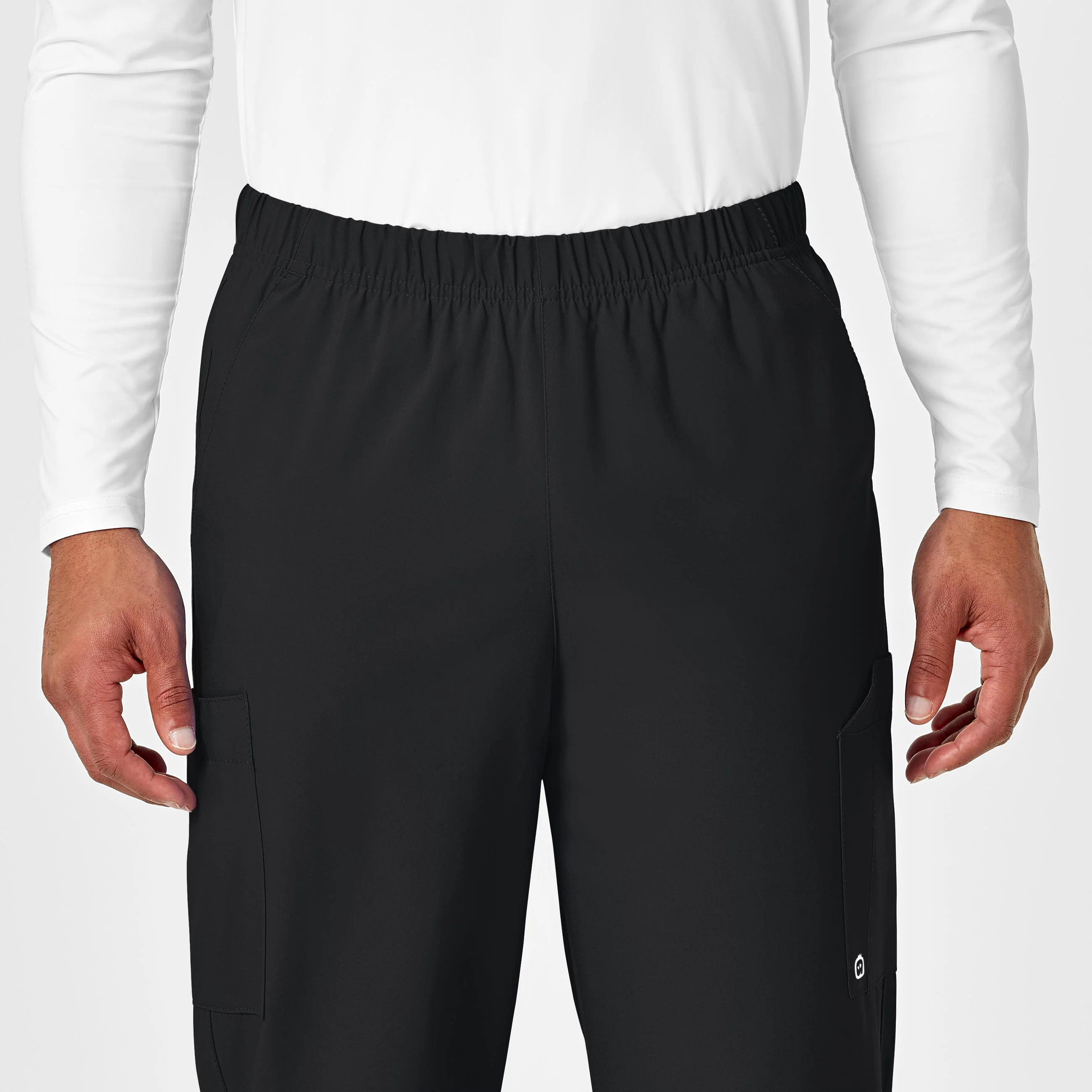 W123 Unisex Multi-Cargo Scrub Pant - Black - Image 9