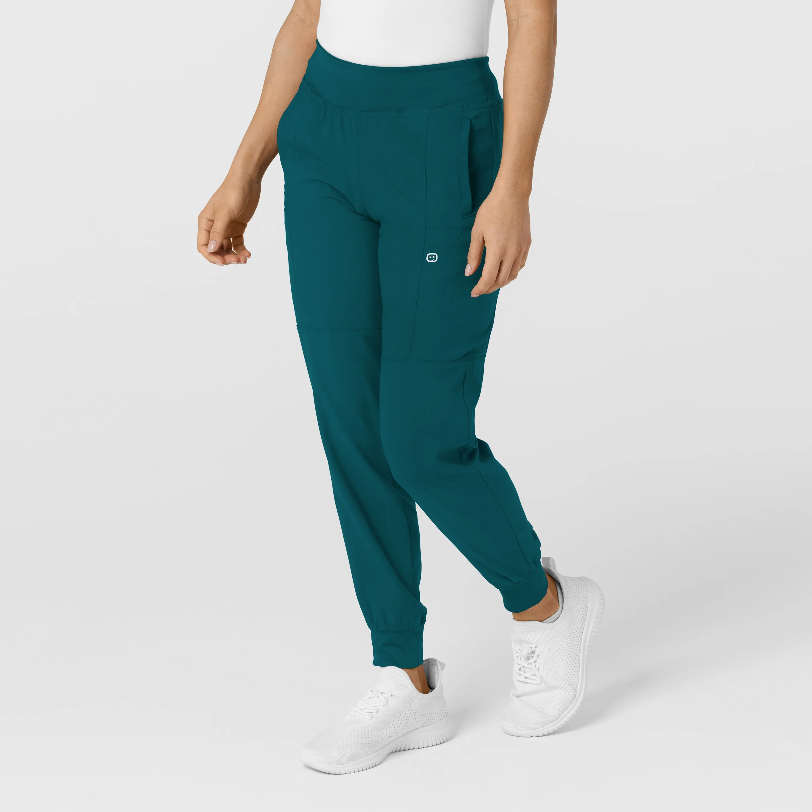 W123 Women's Comfort Waist Cargo Jogger Scrub Pant - Caribbean - Image 4