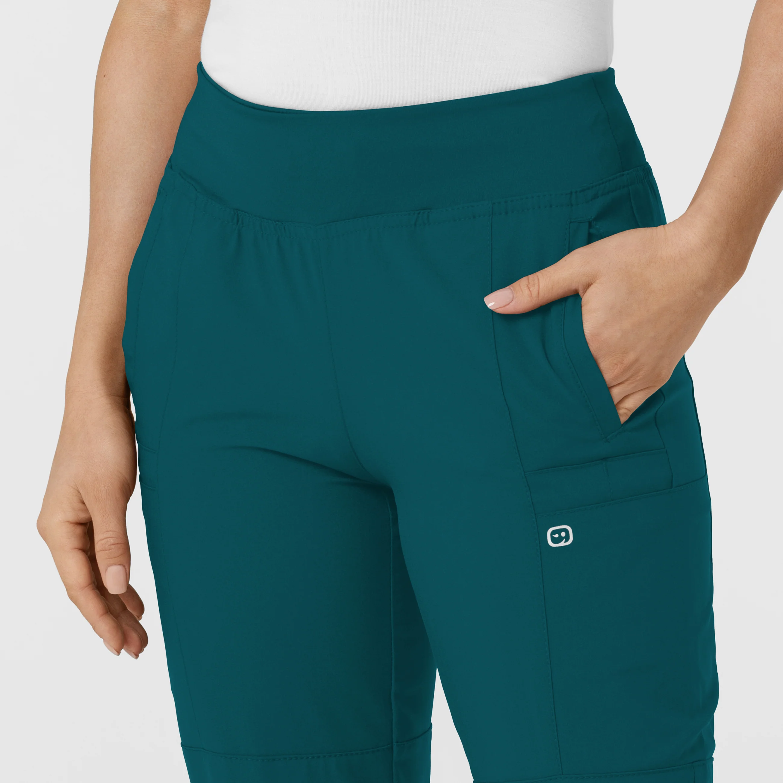 W123 Women's Comfort Waist Cargo Jogger Scrub Pant - Caribbean - Image 5