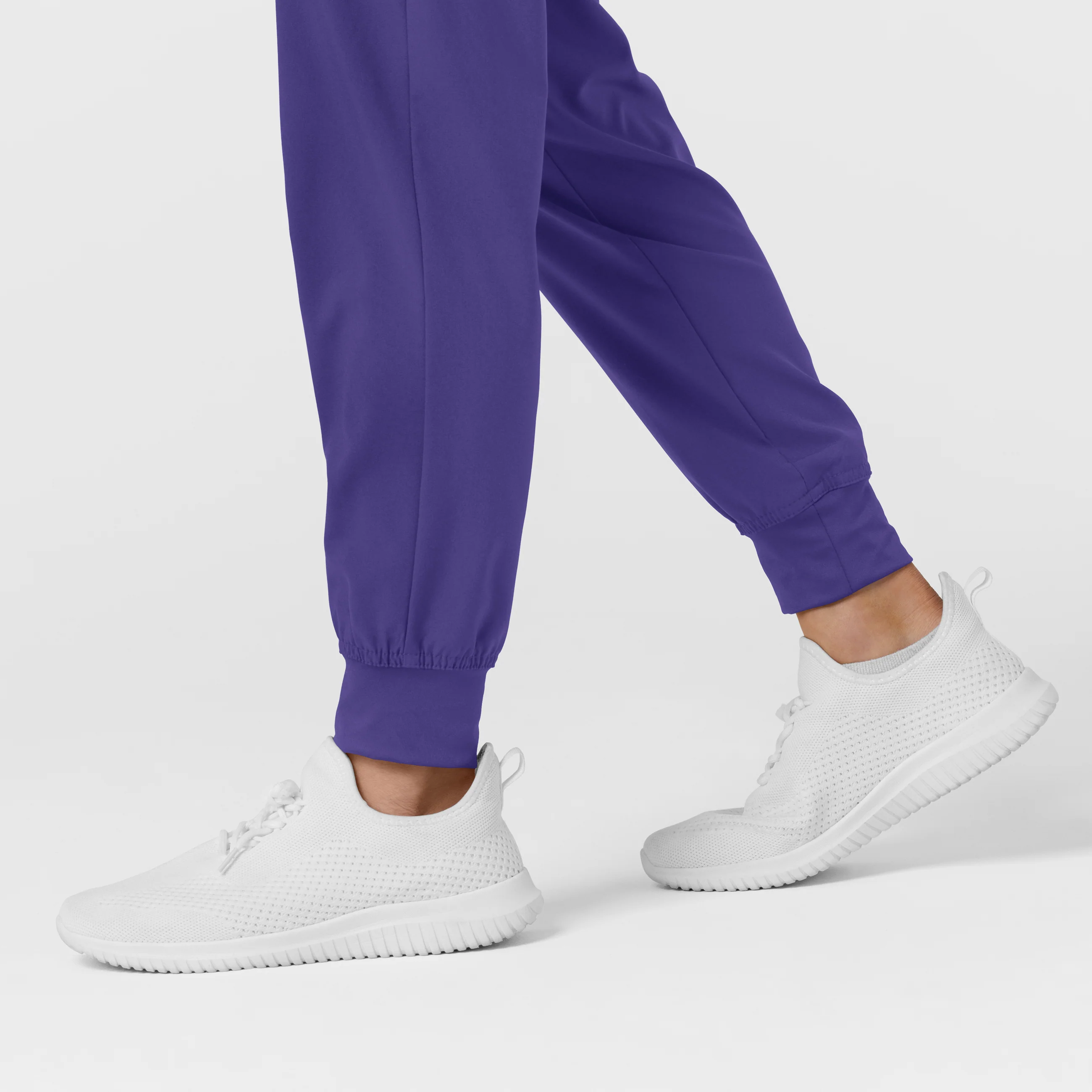 W123 Women's Comfort Waist Cargo Jogger Scrub Pant - Grape - Image 9