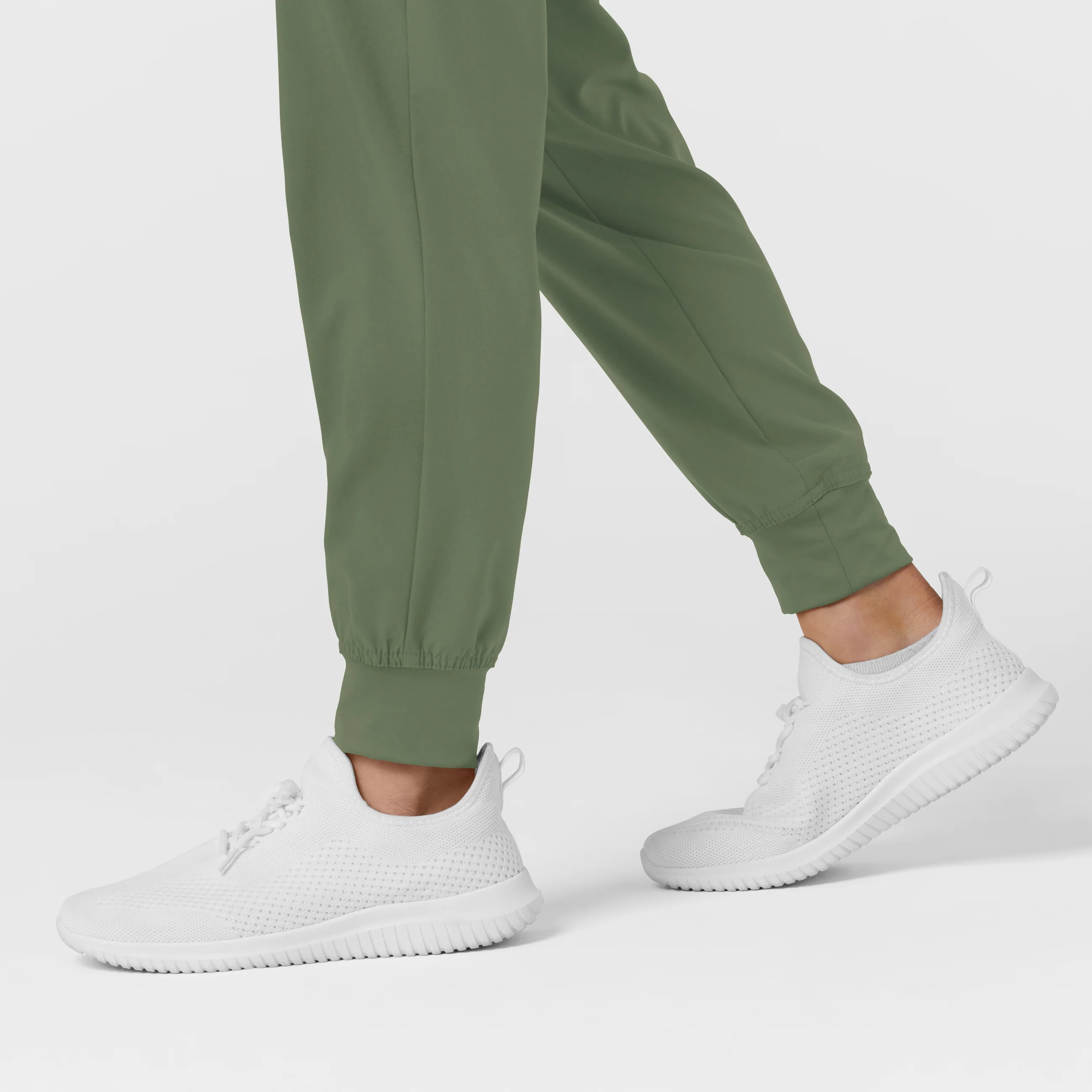 W123 Women's Comfort Waist Cargo Jogger Scrub Pant - Olive - Image 9