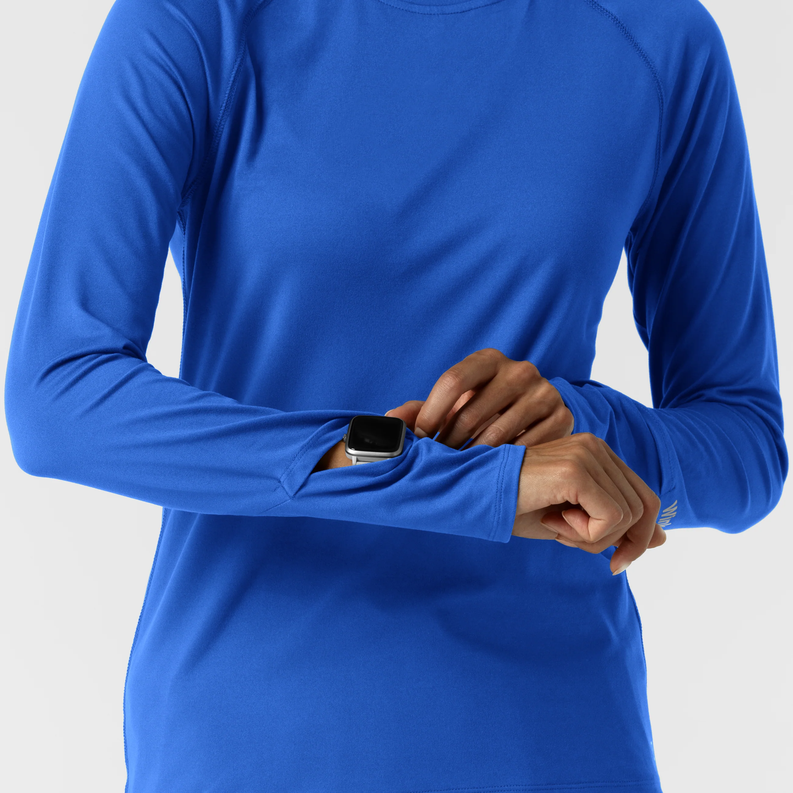Women's Watch Window Long Sleeve Underscrub Top - Royal - Image 7