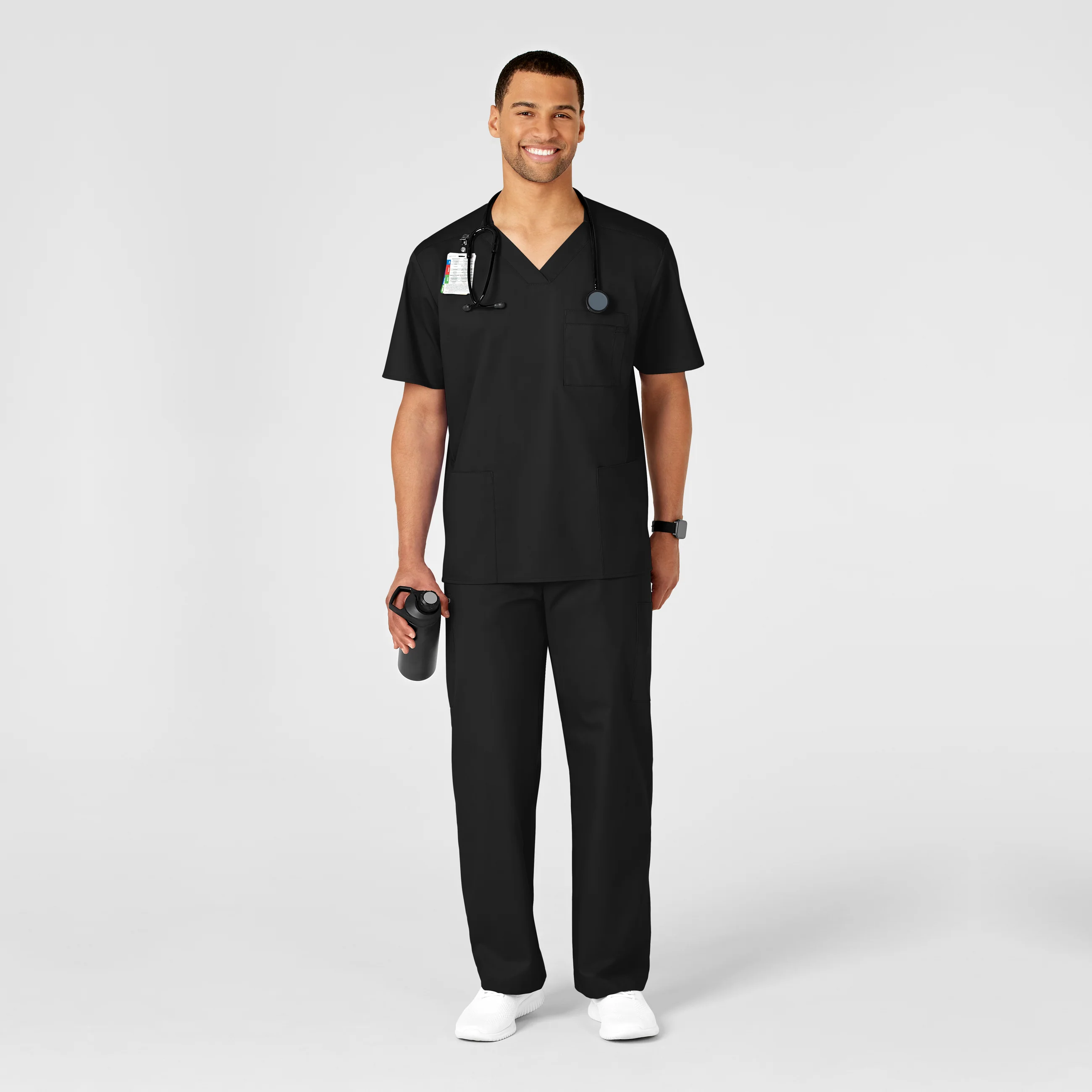 WonderWORK Men's Cargo Scrub Pant - Black - Image 3