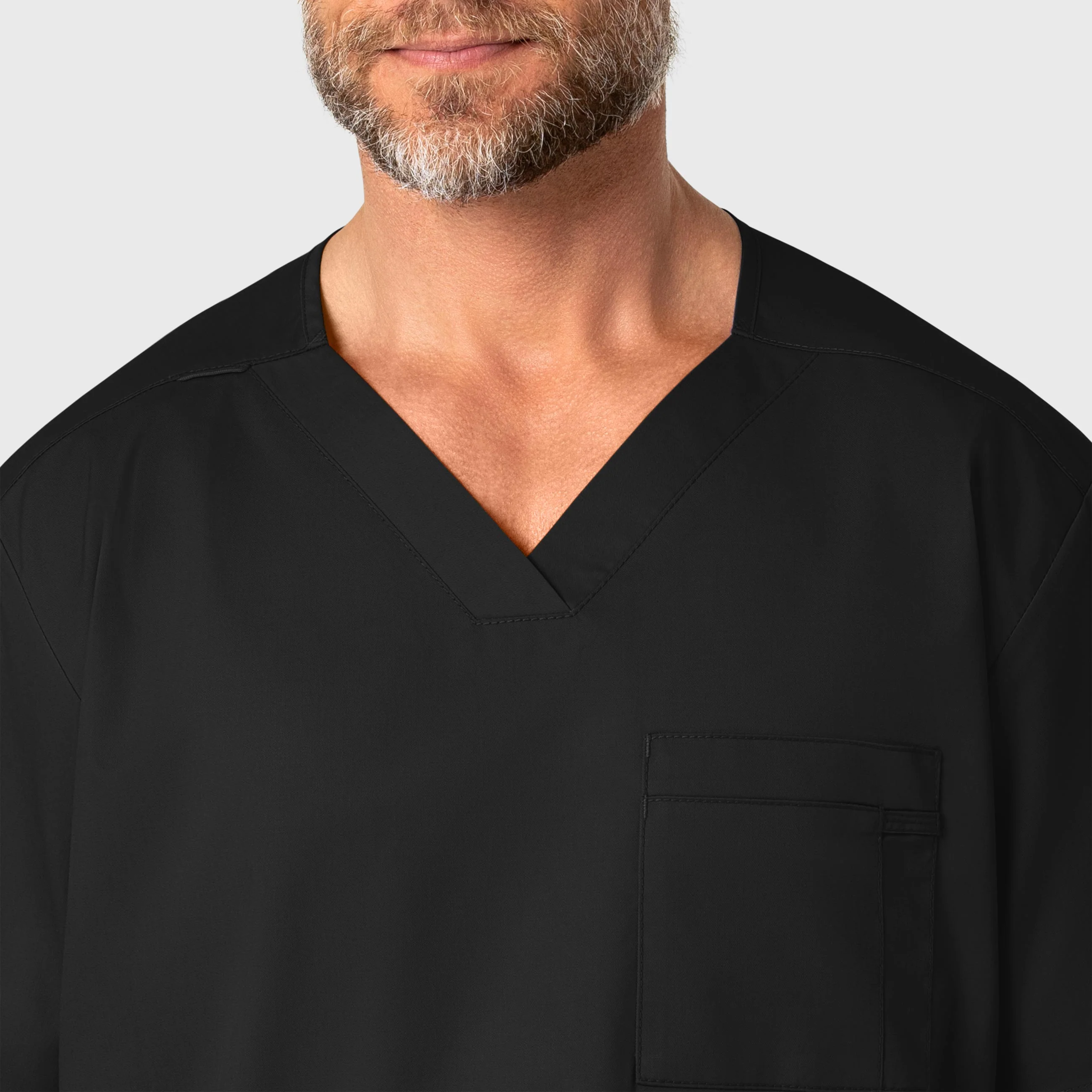 WonderWORK Men's V-Neck Scrub Top - Black - Image 5