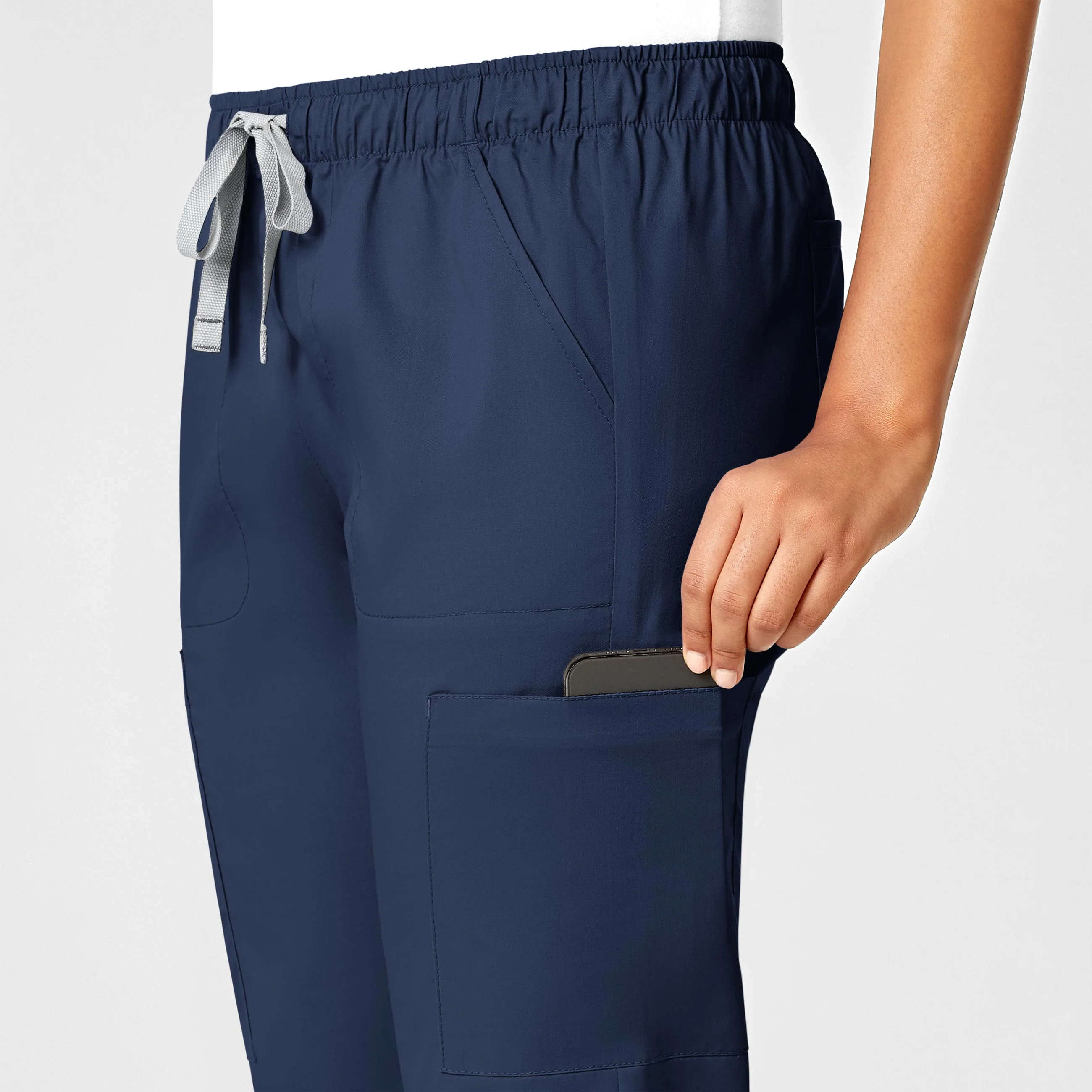 WonderWORK Women's Convertible Slim Leg Scrub Pant - Navy - Image 7