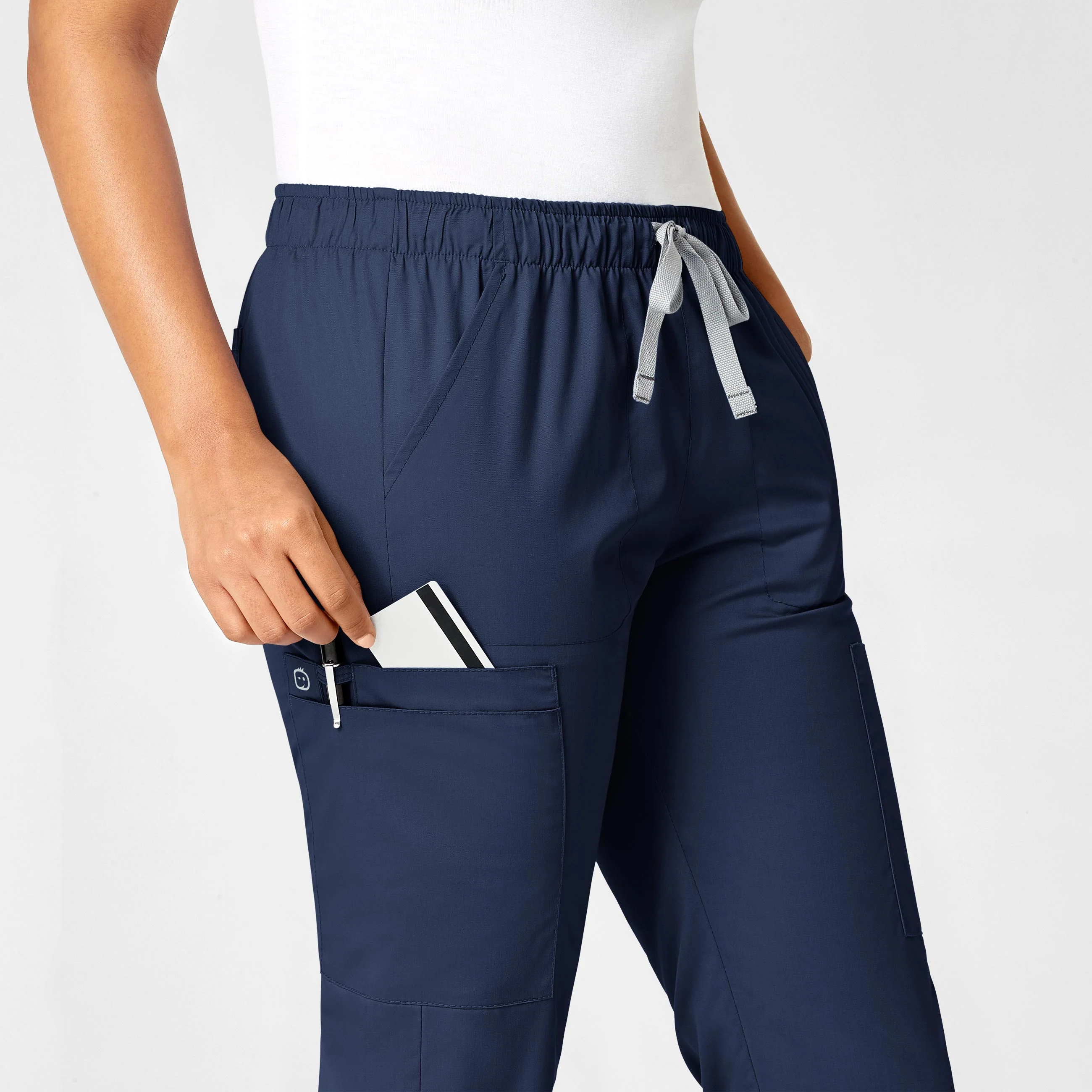 WonderWORK Women's Convertible Slim Leg Scrub Pant - Navy - Image 8