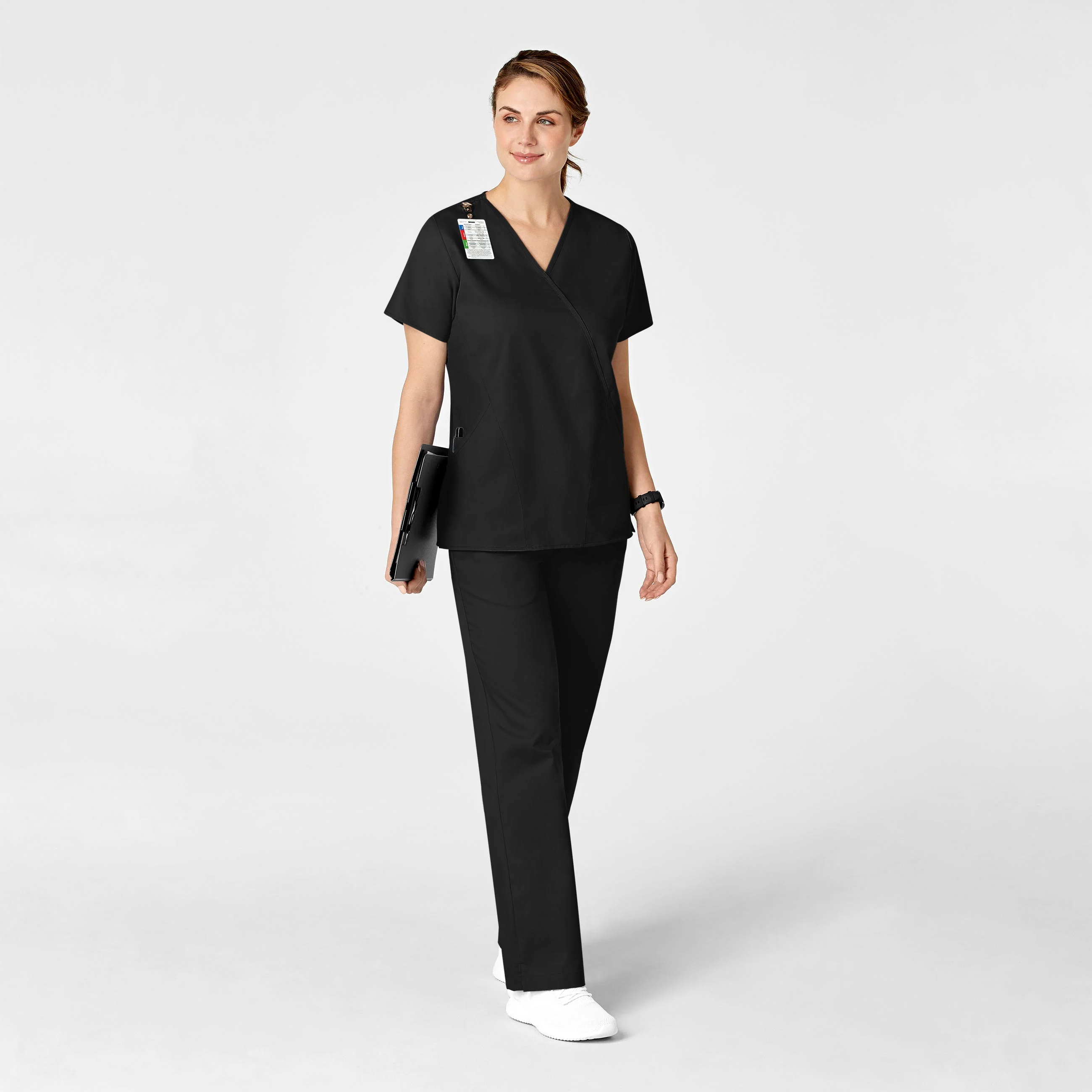 WonderWORK Women's Flare Leg Scrub Pant - Black - Image 3